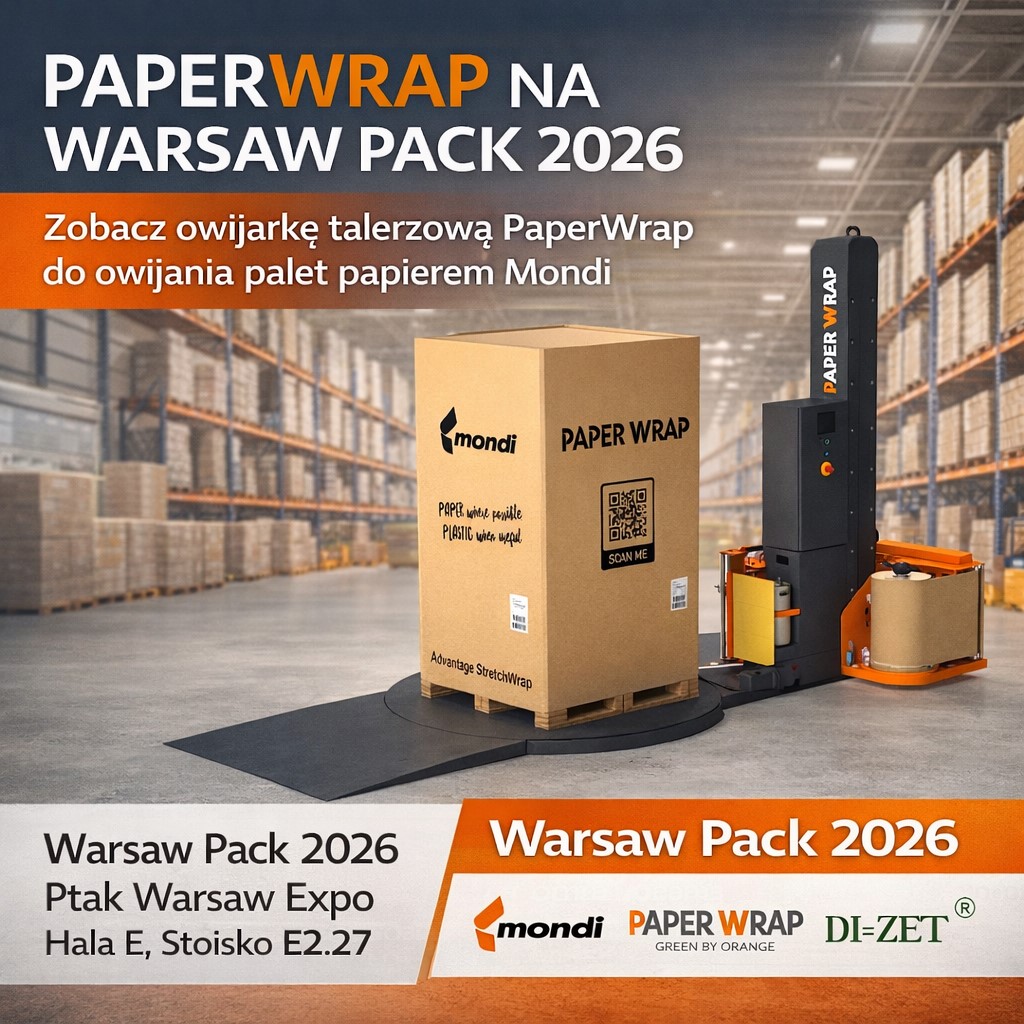 Warsaw Pack 2026: Premiera owijarki talerzowej PaperWrap do owijania palet papierem Mondi